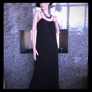 Boho Me black maxi dress mini pleats NWT